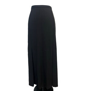Black Pleated A-Line Maxi Skirt Size 12 Long Modest Formal Evening Wear